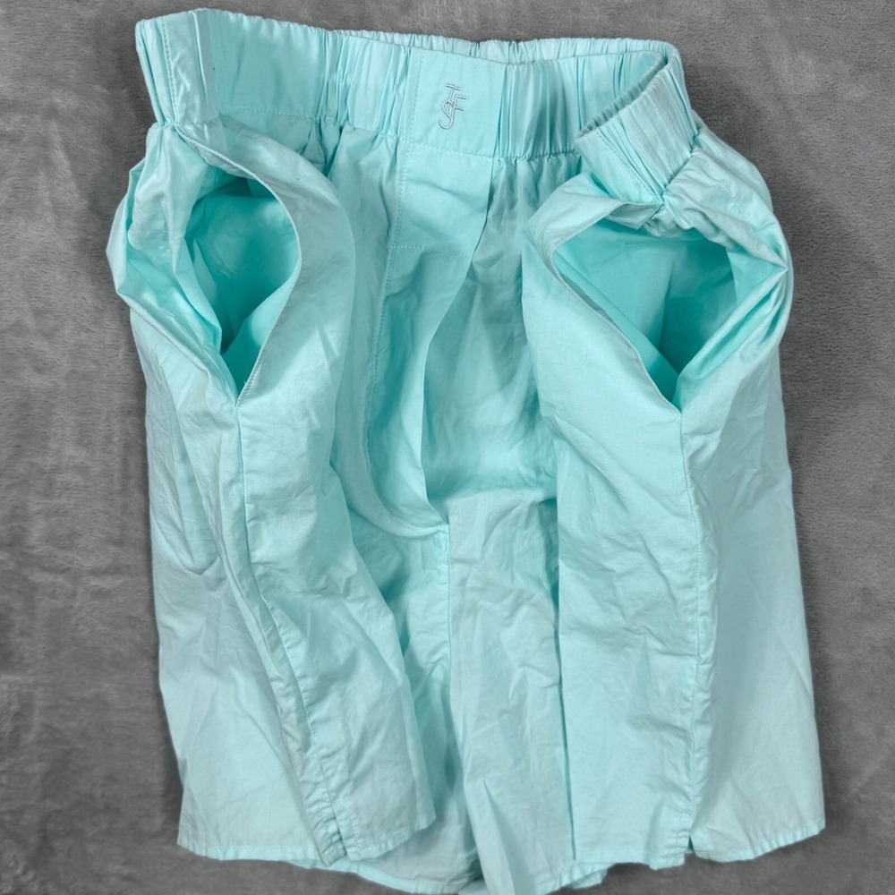 Frankie Shop Boxer Shorts Womens Large Aqua Blue Elastic Waist Slash Pockets - Picture 9 of 14